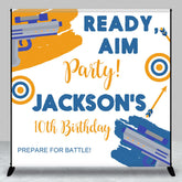 Lofaris Ready Aim Party Sport Custom 10th Birthday Backdrop